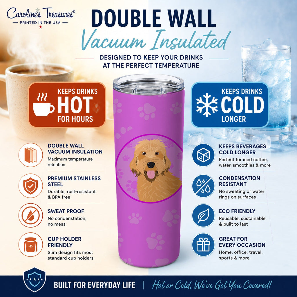 Doodle Liver #4 Stainless Steel Skinny Tumbler 20 oz Vacuum Double Walled Reusable Insulated Travel Cup