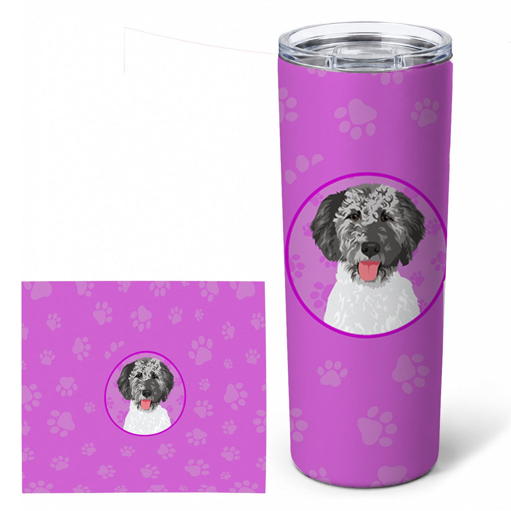 Doodle Silver #3 Stainless Steel Skinny Tumbler 20 oz Vacuum Double Walled Reusable Insulated Travel Cup