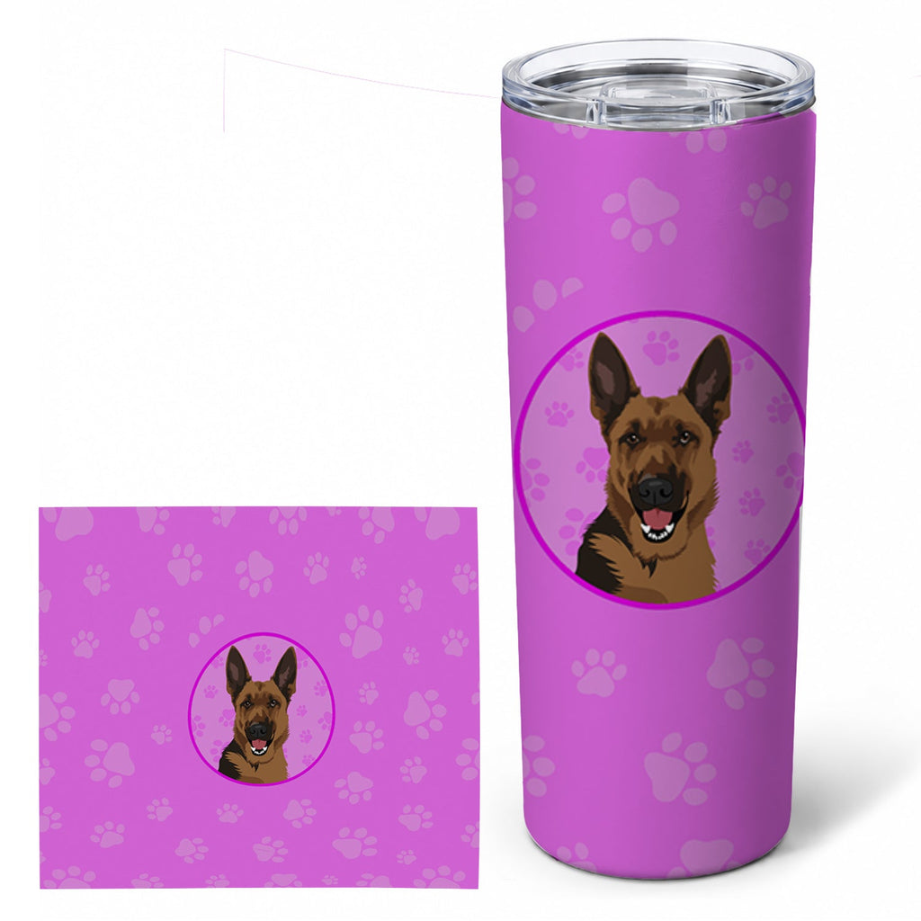 German Shepherd Black and Tan #2 Stainless Steel Skinny Tumbler 20 oz Vacuum Double Walled Reusable Insulated Travel Cup
