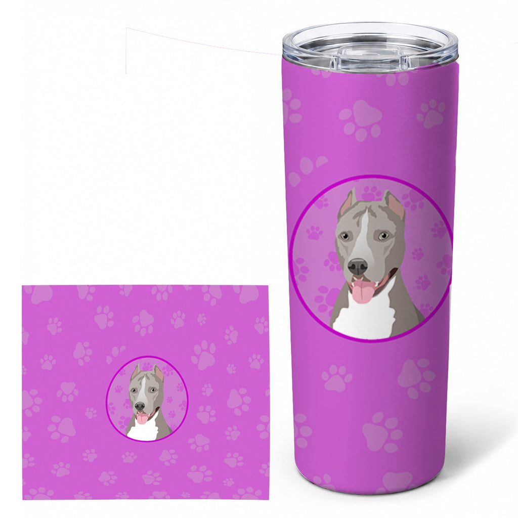 Pit Bull Blue #5 Stainless Steel Skinny Tumbler 20 oz Vacuum Double Walled Reusable Insulated Travel Cup