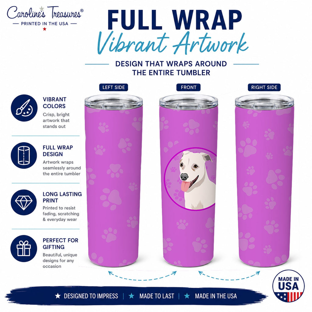 Pit Bull Puppy Stainless Steel Skinny Tumbler 20 oz Vacuum Double Walled Reusable Insulated Travel Cup
