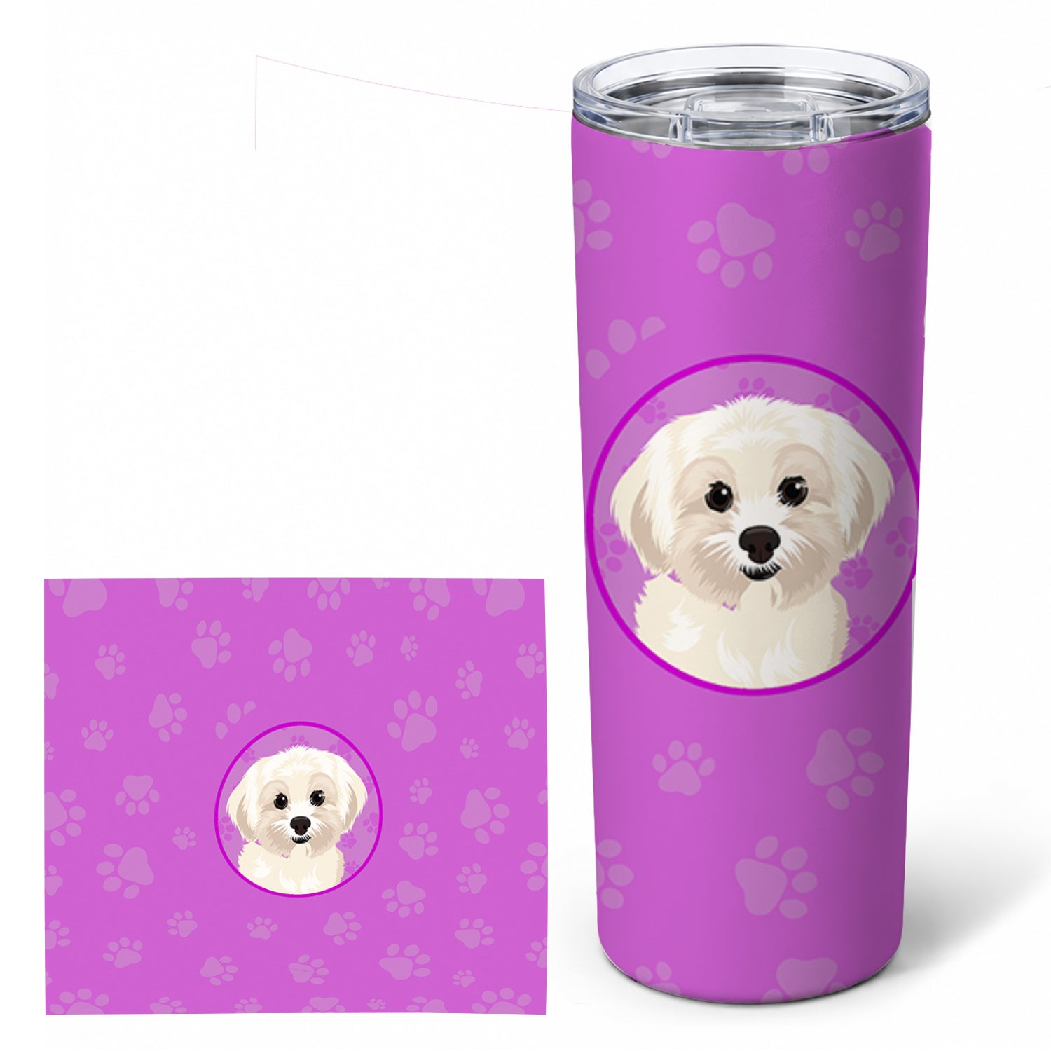 Shih-Tzu Gold #4 Stainless Steel Skinny Tumbler 20 oz Vacuum Double Walled Reusable Insulated Travel Cup