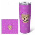 Yorkie Blue and Tan Puppy Stainless Steel Skinny Tumbler 20 oz Vacuum Double Walled Reusable Insulated Travel Cup