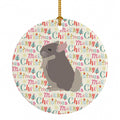 Beige Wellman Chinchilla Christmas Ceramic Ornament Christmas Tree Hanging Decorations for Home Christmas Holiday, Party, Gift, 3 in, Multicolor