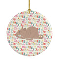 Fuzz Rat Christmas Ceramic Ornament Christmas Tree Hanging Decorations for Home Christmas Holiday, Party, Gift, 3 in, Multicolor