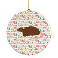 Rex Rat Christmas Ceramic Ornament Christmas Tree Hanging Decorations for Home Christmas Holiday, Party, Gift, 3 in, Multicolor