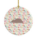 Satin Rat Christmas Ceramic Ornament Christmas Tree Hanging Decorations for Home Christmas Holiday, Party, Gift, 3 in, Multicolor
