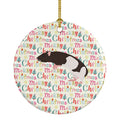 Tailless Rat Christmas Ceramic Ornament Christmas Tree Hanging Decorations for Home Christmas Holiday, Party, Gift, 3 in, Multicolor