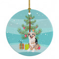 Australian Shepherd Blue Merle Puppy #1 Christmas Ceramic Ornament Christmas Tree Hanging Decorations for Home Christmas Holiday, Party, Gift, 3 in, Multicolor