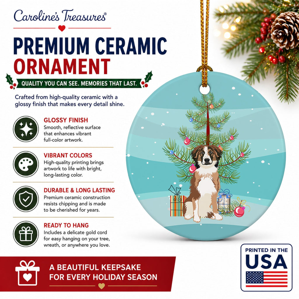 Australian Shepherd Red Tricolor #1 Christmas Ceramic Ornament Christmas Tree Hanging Decorations for Home Christmas Holiday, Party, Gift, 3 in, Multicolor