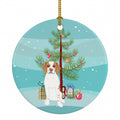 Beagle Red and White Red Ticked #1 Christmas Ceramic Ornament Christmas Tree Hanging Decorations for Home Christmas Holiday, Party, Gift, 3 in, Multicolor
