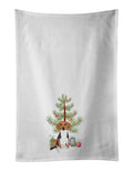 Beagle Tricolor #1 Christmas Kitchen Towel Set of 2 White Dish Towels Decorative Bathroom Hand towel for Hand, Face, Hair, Yoga, Tea, Dishcloth, 19 X 28", White