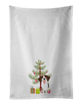 Beagle Tricolor Red Ticked #3 Christmas Kitchen Towel Set of 2 White Dish Towels Decorative Bathroom Hand towel for Hand, Face, Hair, Yoga, Tea, Dishcloth, 19 X 28", White