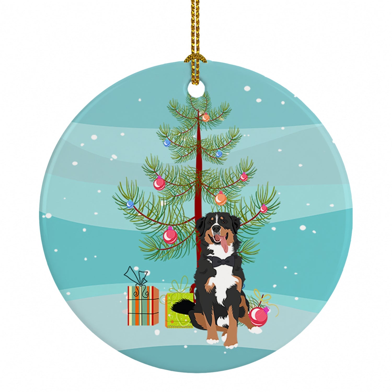 Bernese Mountain Dog #1 Christmas Ceramic Ornament Christmas Tree Hanging Decorations for Home Christmas Holiday, Party, Gift, 3 in, Multicolor