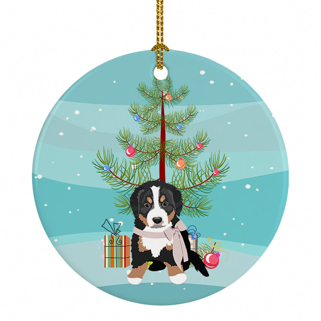Bernese Mountain Dog Puppy #1 Christmas Ceramic Ornament Christmas Tree Hanging Decorations for Home Christmas Holiday, Party, Gift, 3 in, Multicolor