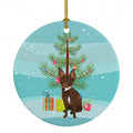 Chihuahua Chocolate and White #2 Christmas Ceramic Ornament Christmas Tree Hanging Decorations for Home Christmas Holiday, Party, Gift, 3 in, Multicolor