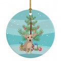 Chihuahua Silver Christmas Ceramic Ornament Christmas Tree Hanging Decorations for Home Christmas Holiday, Party, Gift, 3 in, Multicolor