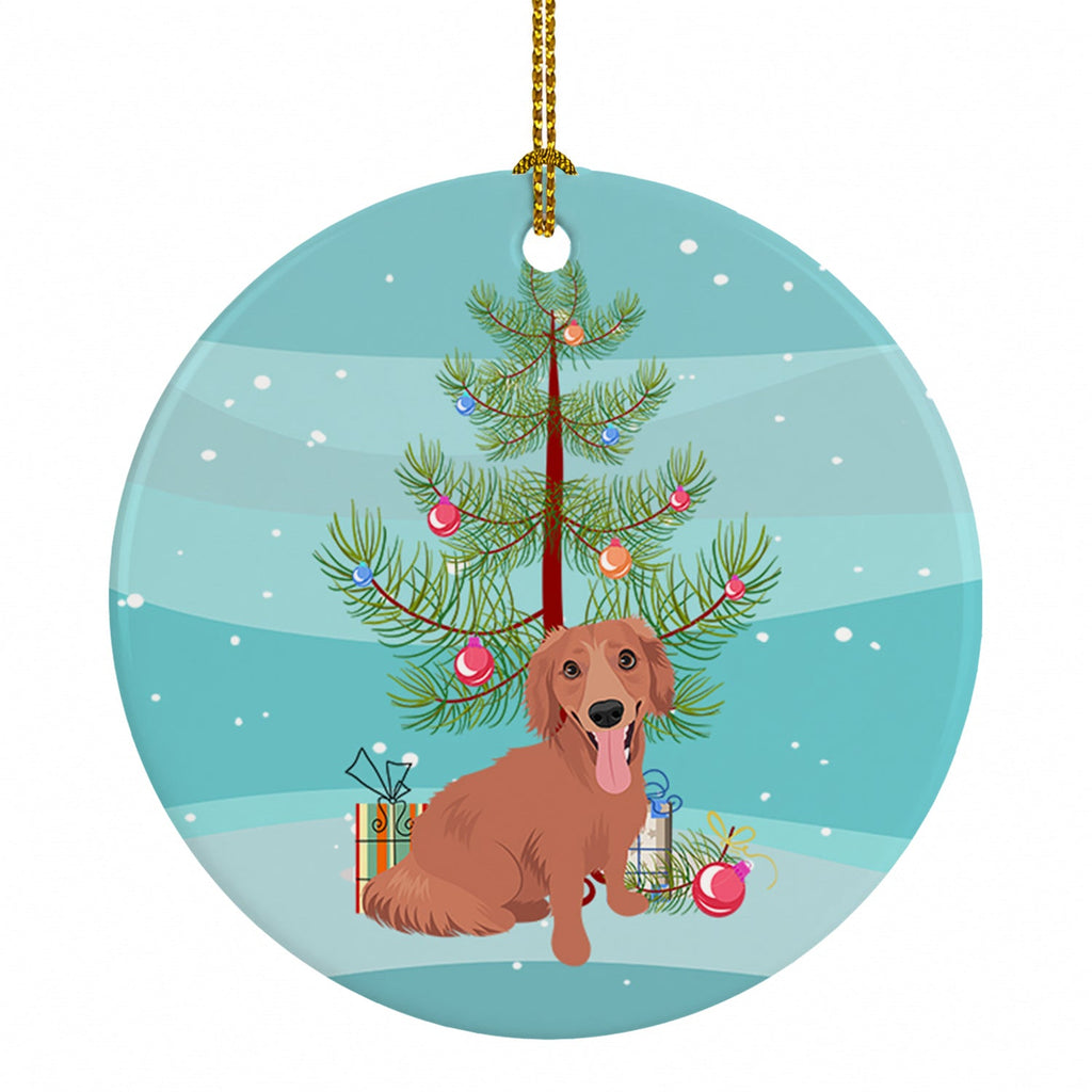 Dachshund Red #1 Christmas Ceramic Ornament Christmas Tree Hanging Decorations for Home Christmas Holiday, Party, Gift, 3 in, Multicolor