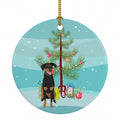 Doberman Pinscher Black and Rust Natural Ears #1 Christmas Ceramic Ornament Christmas Tree Hanging Decorations for Home Christmas Holiday, Party, Gift, 3 in, Multicolor