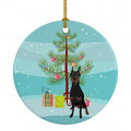 Doberman Pinscher Black Cropped Ears Christmas Ceramic Ornament Christmas Tree Hanging Decorations for Home Christmas Holiday, Party, Gift, 3 in, Multicolor