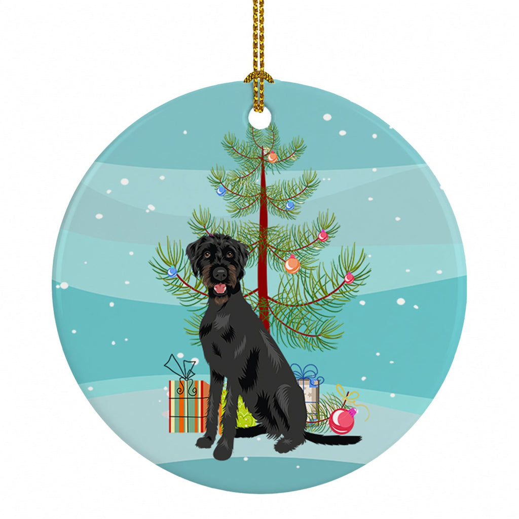 Doodle Black and Tan Christmas Ceramic Ornament Christmas Tree Hanging Decorations for Home Christmas Holiday, Party, Gift, 3 in, Multicolor