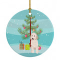 Doodle Cream #3 Christmas Ceramic Ornament Christmas Tree Hanging Decorations for Home Christmas Holiday, Party, Gift, 3 in, Multicolor