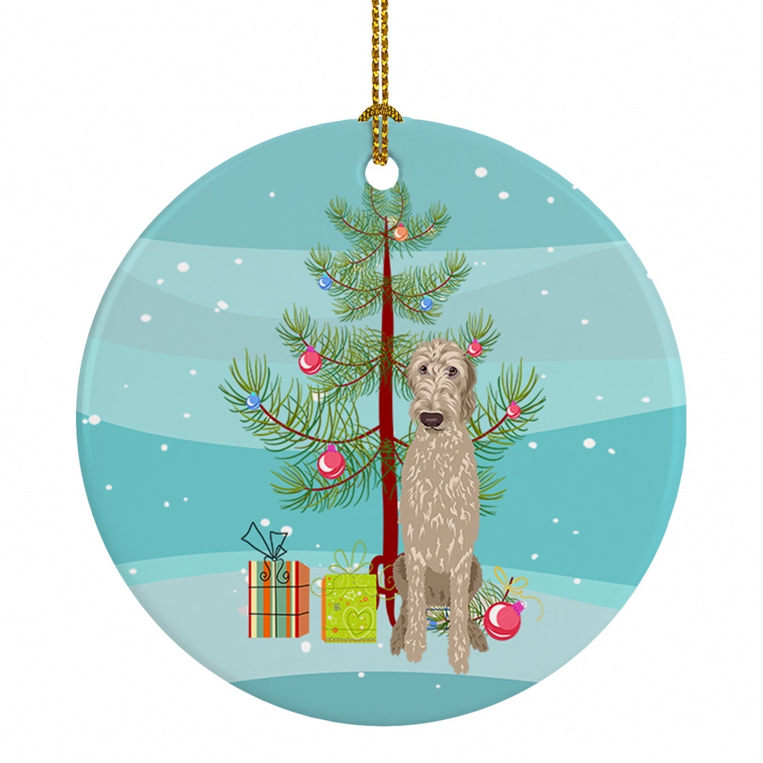 Doodle Fawn #4 Christmas Ceramic Ornament Christmas Tree Hanging Decorations for Home Christmas Holiday, Party, Gift, 3 in, Multicolor