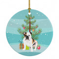English Bulldog Tricolor #3 Christmas Ceramic Ornament Christmas Tree Hanging Decorations for Home Christmas Holiday, Party, Gift, 3 in, Multicolor