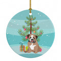 English Bulldog Tricolor #4 Christmas Ceramic Ornament Christmas Tree Hanging Decorations for Home Christmas Holiday, Party, Gift, 3 in, Multicolor