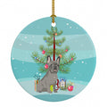 French Bulldog Blue Christmas Ceramic Ornament Christmas Tree Hanging Decorations for Home Christmas Holiday, Party, Gift, 3 in, Multicolor