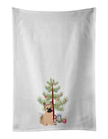 French Bulldog Fawn #1 Christmas Kitchen Towel Set of 2 White Dish Towels Decorative Bathroom Hand towel for Hand, Face, Hair, Yoga, Tea, Dishcloth, 19 X 28", White