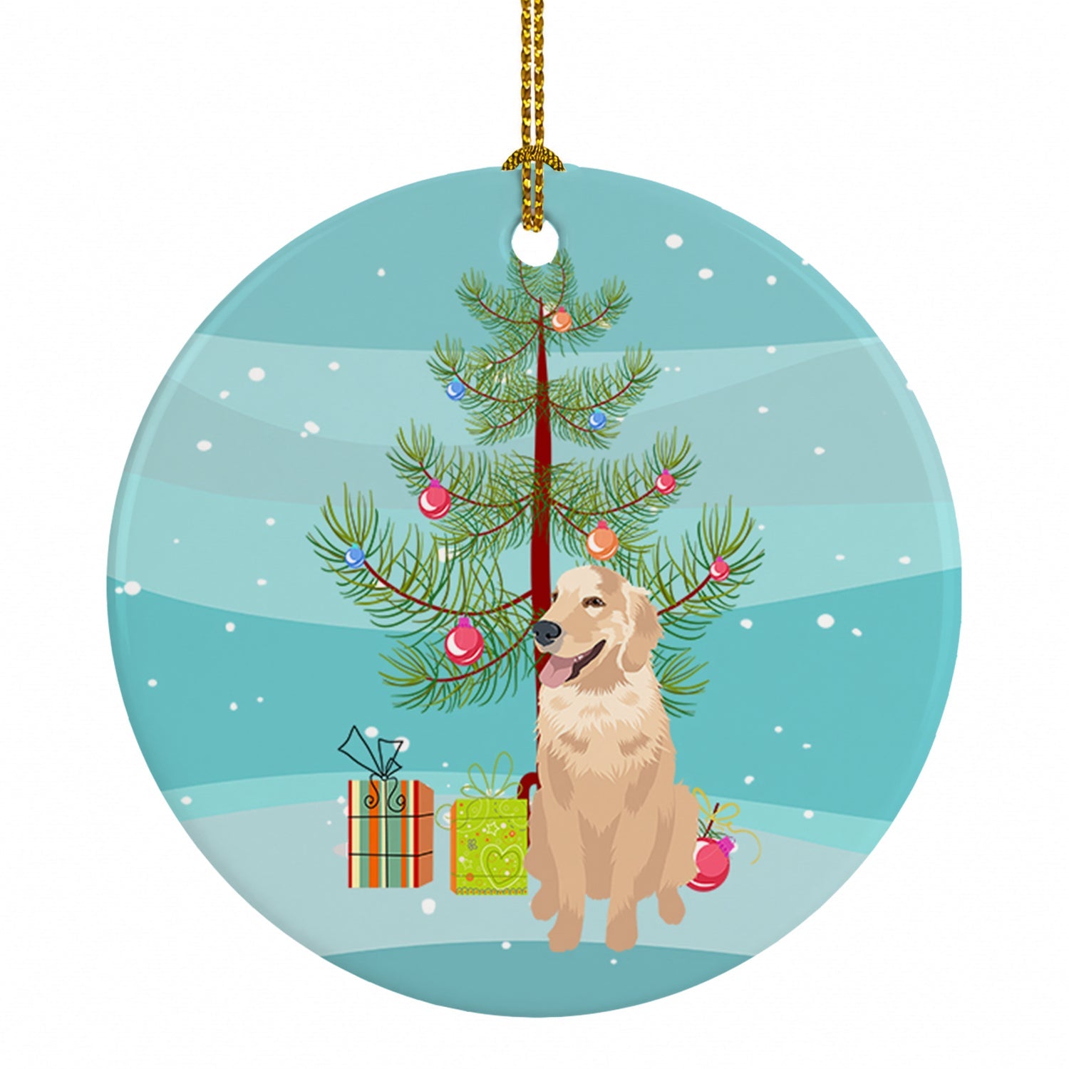 Golden Retriever Fawn #1 Christmas Ceramic Ornament Christmas Tree Hanging Decorations for Home Christmas Holiday, Party, Gift, 3 in, Multicolor