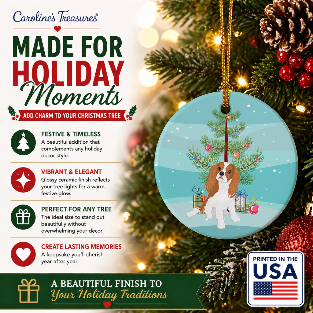 Cavalier King Charles Spaniel Blenheim #1 Christmas Ceramic Ornament Christmas Tree Hanging Decorations for Home Christmas Holiday, Party, Gift, 3 in, Multicolor
