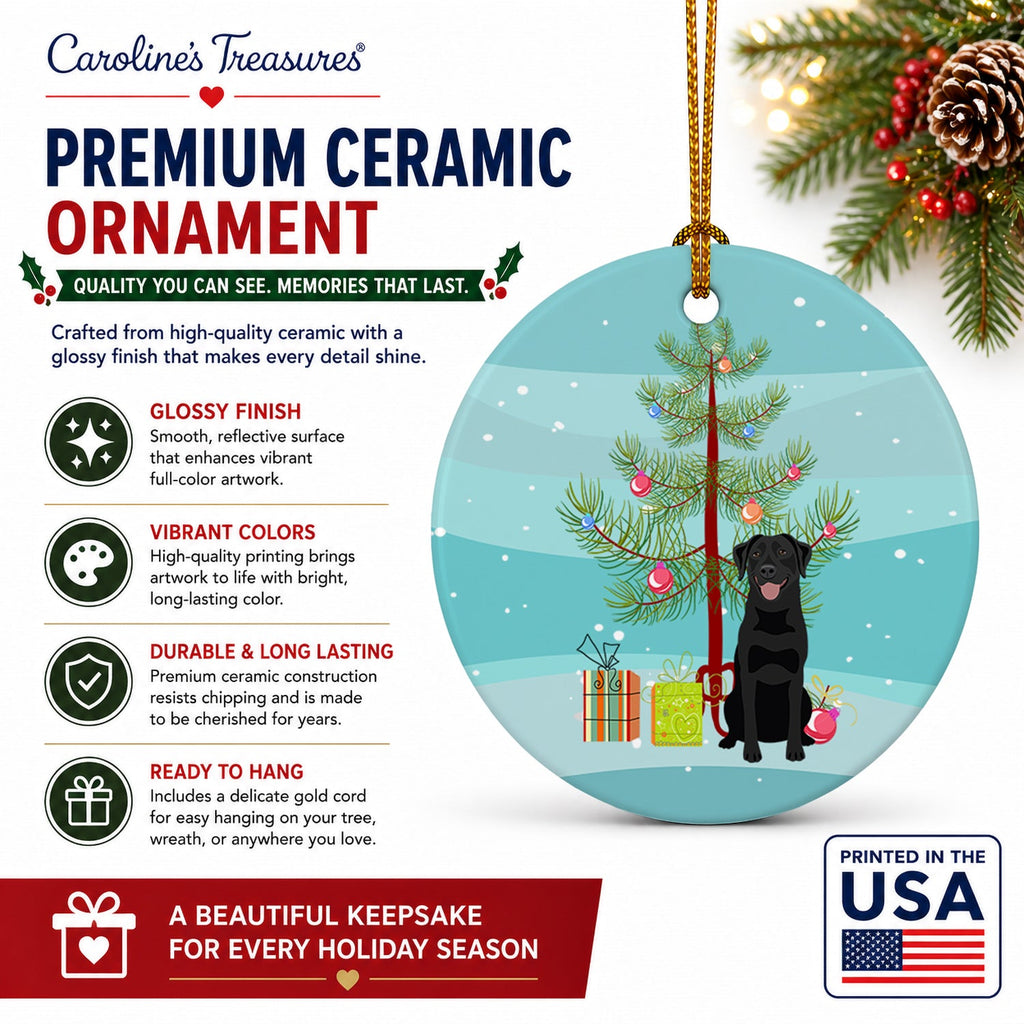 Labrador Retriever Black #1 Christmas Ceramic Ornament Christmas Tree Hanging Decorations for Home Christmas Holiday, Party, Gift, 3 in, Multicolor