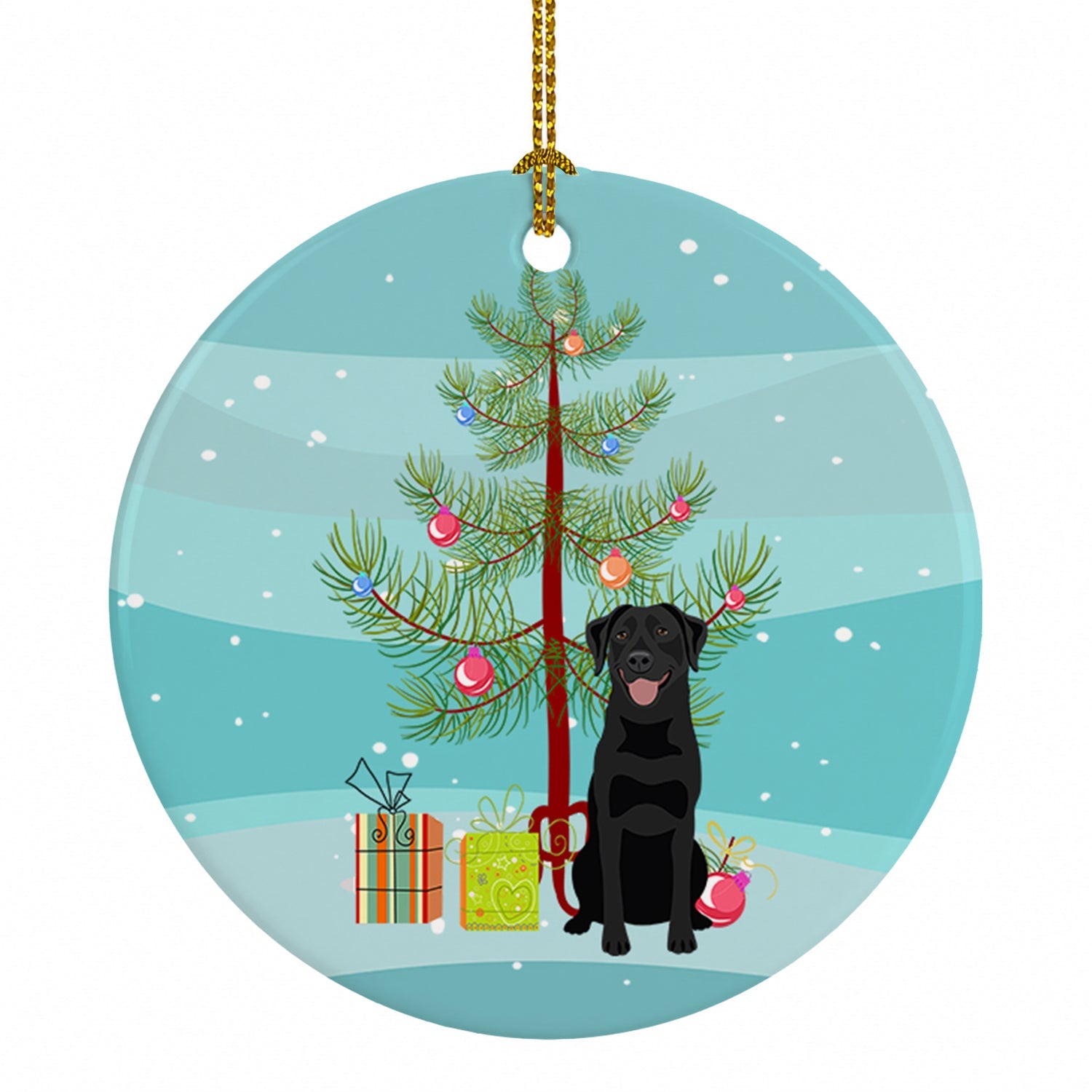 Labrador Retriever Black #1 Christmas Ceramic Ornament Christmas Tree Hanging Decorations for Home Christmas Holiday, Party, Gift, 3 in, Multicolor