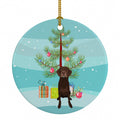 Labrador Retriever Chocolate #2 Christmas Ceramic Ornament Christmas Tree Hanging Decorations for Home Christmas Holiday, Party, Gift, 3 in, Multicolor