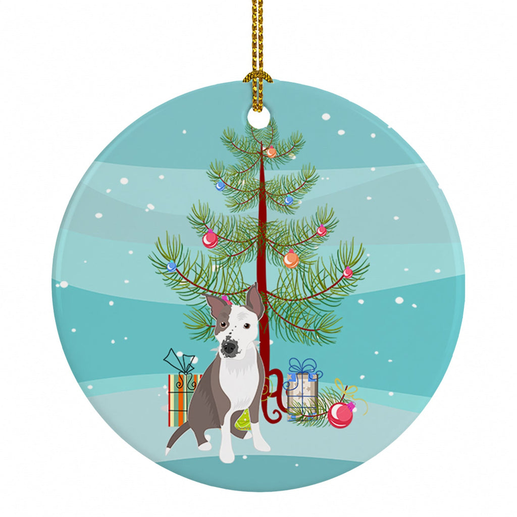 Pit Bull Blue #4 Christmas Ceramic Ornament Christmas Tree Hanging Decorations for Home Christmas Holiday, Party, Gift, 3 in, Multicolor