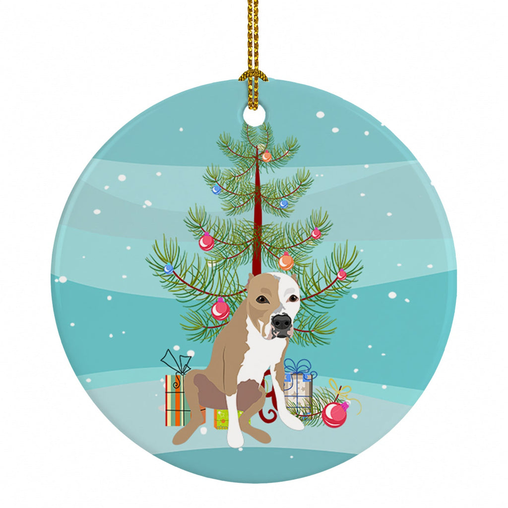 Pit Bull Fawn #4 Christmas Ceramic Ornament Christmas Tree Hanging Decorations for Home Christmas Holiday, Party, Gift, 3 in, Multicolor
