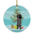 Poodle Standard Black Christmas Ceramic Ornament Christmas Tree Hanging Decorations for Home Christmas Holiday, Party, Gift, 3 in, Multicolor