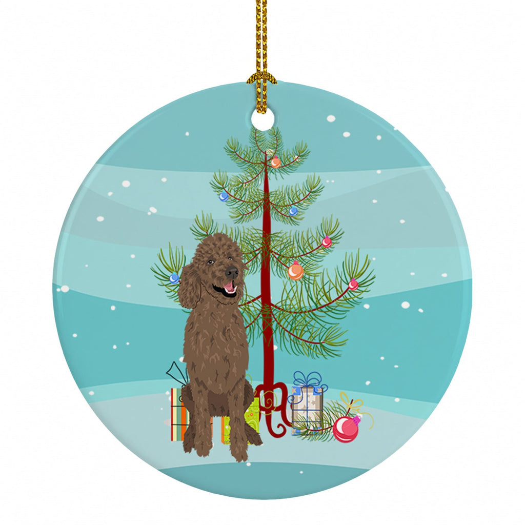 Poodle Standard Brown Christmas Ceramic Ornament Christmas Tree Hanging Decorations for Home Christmas Holiday, Party, Gift, 3 in, Multicolor