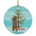 Poodle Standard Brown Christmas Ceramic Ornament Christmas Tree Hanging Decorations for Home Christmas Holiday, Party, Gift, 3 in, Multicolor