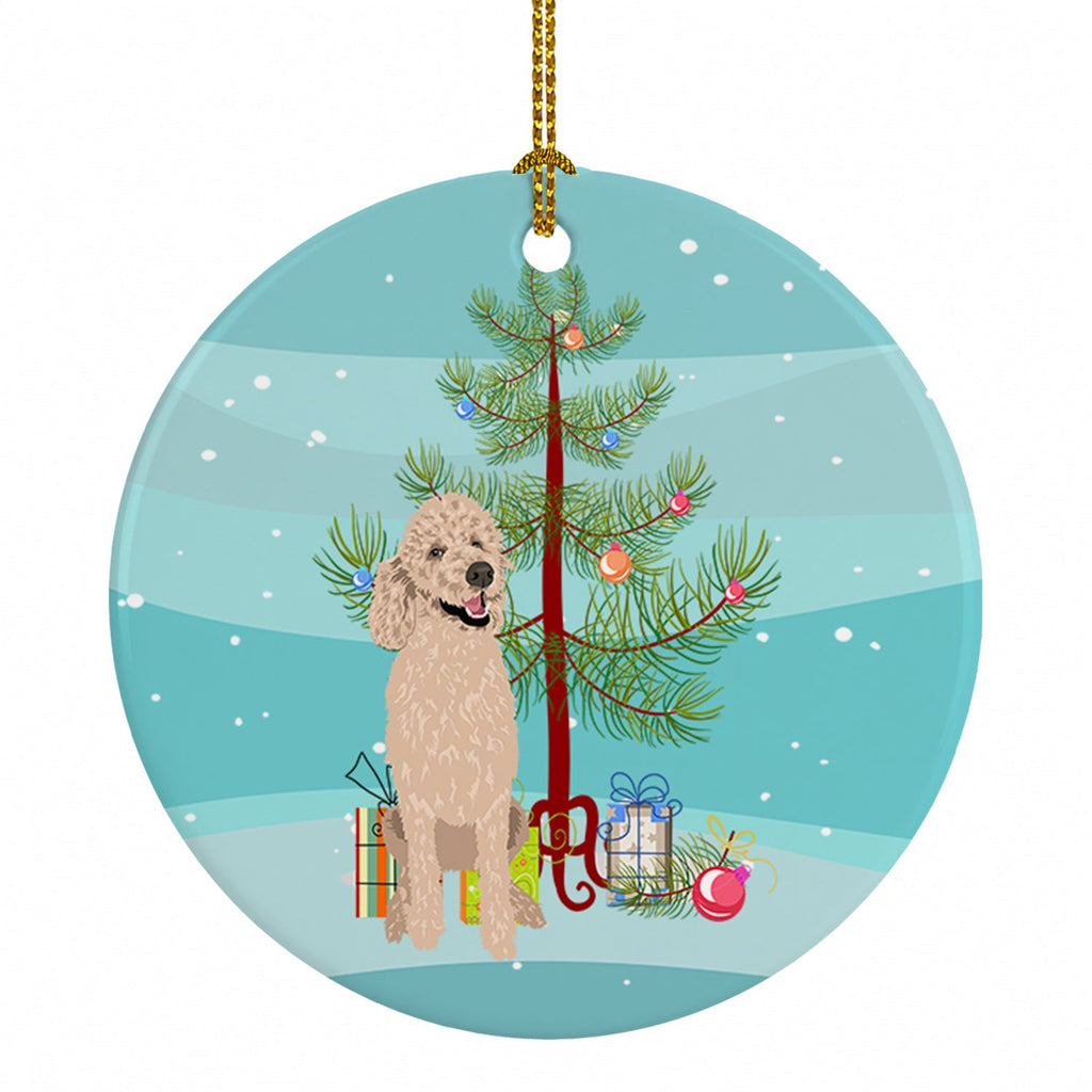 Poodle Standard Cafe Au Lait Christmas Ceramic Ornament Christmas Tree Hanging Decorations for Home Christmas Holiday, Party, Gift, 3 in, Multicolor