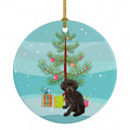 Poodle Toy Brown Christmas Ceramic Ornament Christmas Tree Hanging Decorations for Home Christmas Holiday, Party, Gift, 3 in, Multicolor