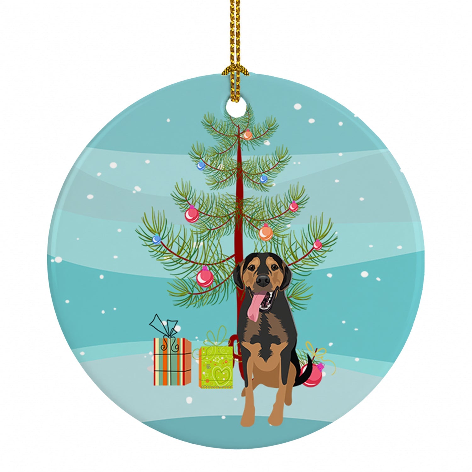 Rottweiler Black and Tan #4 Christmas Ceramic Ornament Christmas Tree Hanging Decorations for Home Christmas Holiday, Party, Gift, 3 in, Multicolor