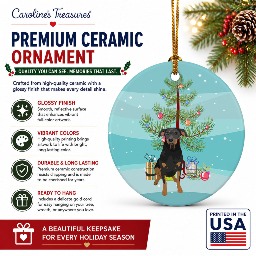Rottweiler Black and Tan #5 Christmas Ceramic Ornament Christmas Tree Hanging Decorations for Home Christmas Holiday, Party, Gift, 3 in, Multicolor