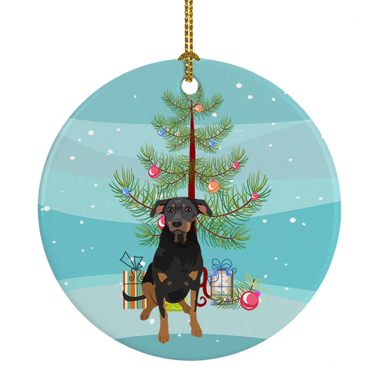 Rottweiler Black and Tan #5 Christmas Ceramic Ornament Christmas Tree Hanging Decorations for Home Christmas Holiday, Party, Gift, 3 in, Multicolor