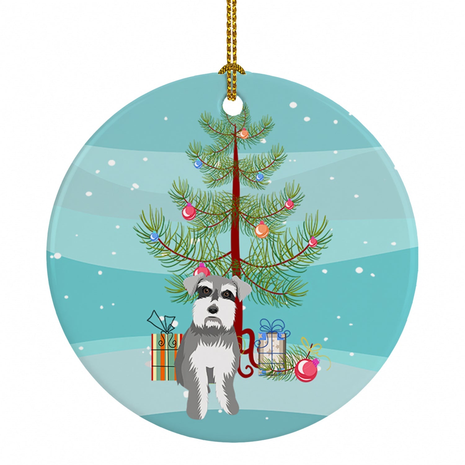 Schnauzer Salt and Pepper #1 Christmas Ceramic Ornament Christmas Tree Hanging Decorations for Home Christmas Holiday, Party, Gift, 3 in, Multicolor