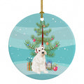 Schnauzer White #1 Christmas Ceramic Ornament Christmas Tree Hanging Decorations for Home Christmas Holiday, Party, Gift, 3 in, Multicolor