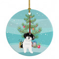 Shih-Tzu Black and White #4 Christmas Ceramic Ornament Christmas Tree Hanging Decorations for Home Christmas Holiday, Party, Gift, 3 in, Multicolor