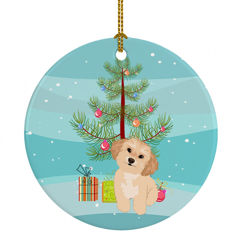 Shih-Tzu Gold #1 Christmas Ceramic Ornament Christmas Tree Hanging Decorations for Home Christmas Holiday, Party, Gift, 3 in, Multicolor